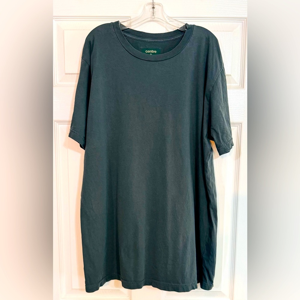 CENTRE  Mens Crew Neck T Shirt Dark Green US XLARGE Regular Fit Cotton